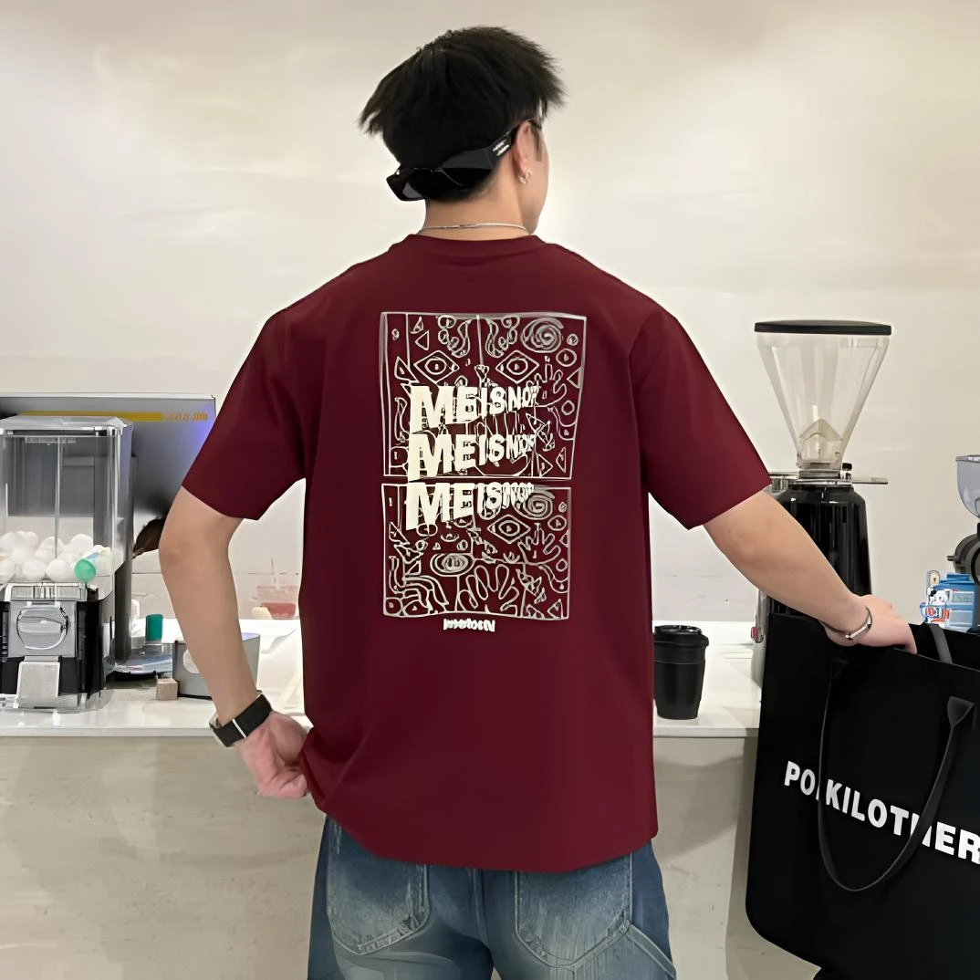 2025夏季新款t恤创意时尚高端字母印花休闲短袖T恤男