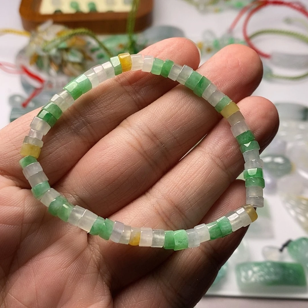 翡翠手串未镶嵌雨**深