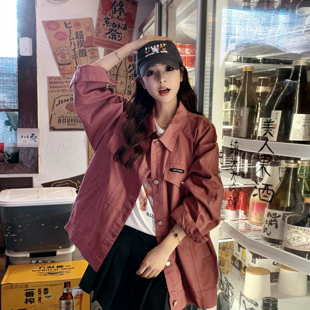 紫粉色牛仔外套女2025新款美式复古休闲设计感小个子减龄夹克上衣