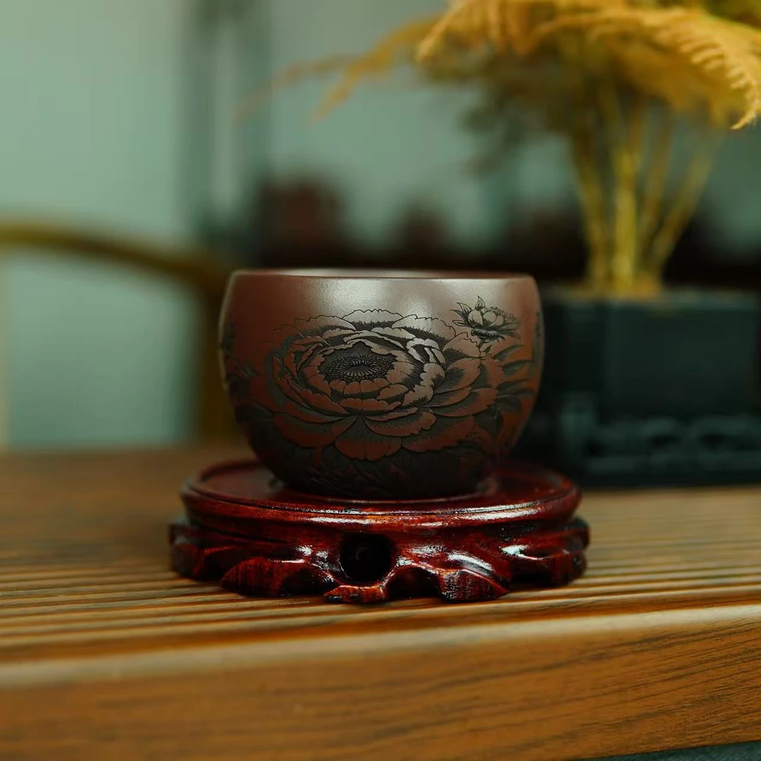 守一轩 原矿深井老紫泥国色芳华主人杯200cc