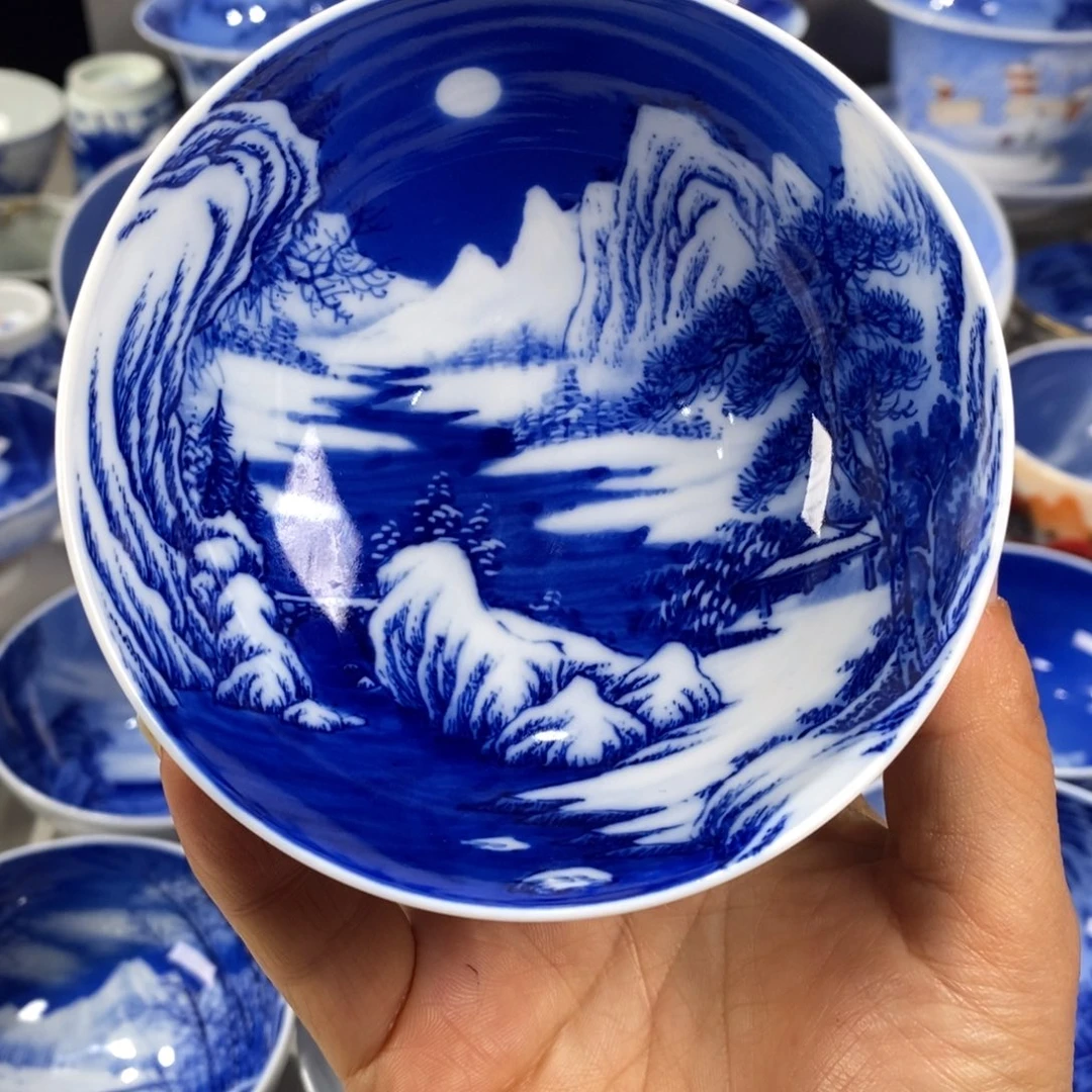 青花雪景主人杯杯