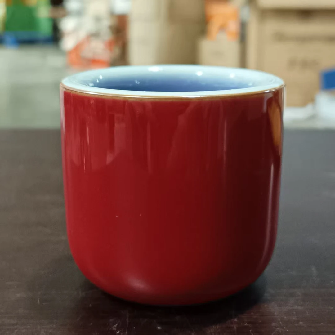张文滔故宫红小富婆专用主人杯陶瓷个人杯高档茶具茶杯80ml-AA660
