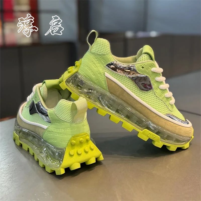 夏季时尚休闲厚底系带增高网面透气舒适潮牌老爹鞋运动潮男鞋