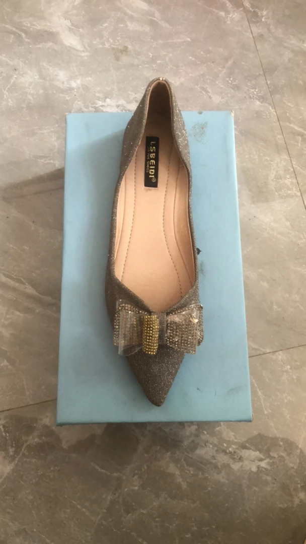 1519 新款气质女单鞋水钻蝴蝶结平底低帮鞋