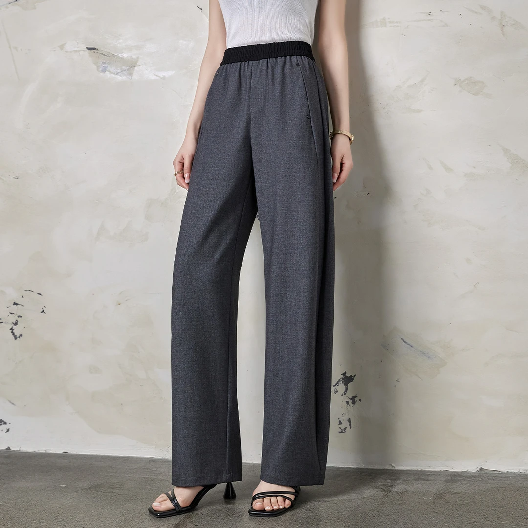 【富贵专属】气质百搭商务直筒款西装面料高级质感高腰休闲裤CY940K