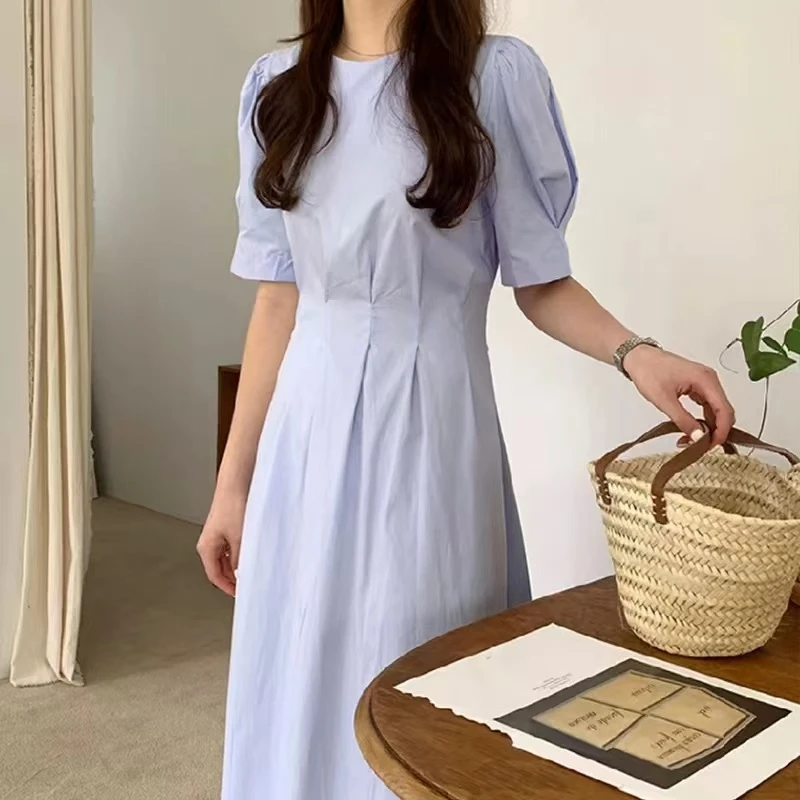 玲玲服饰【2231】褶皱显瘦收腰连衣裙