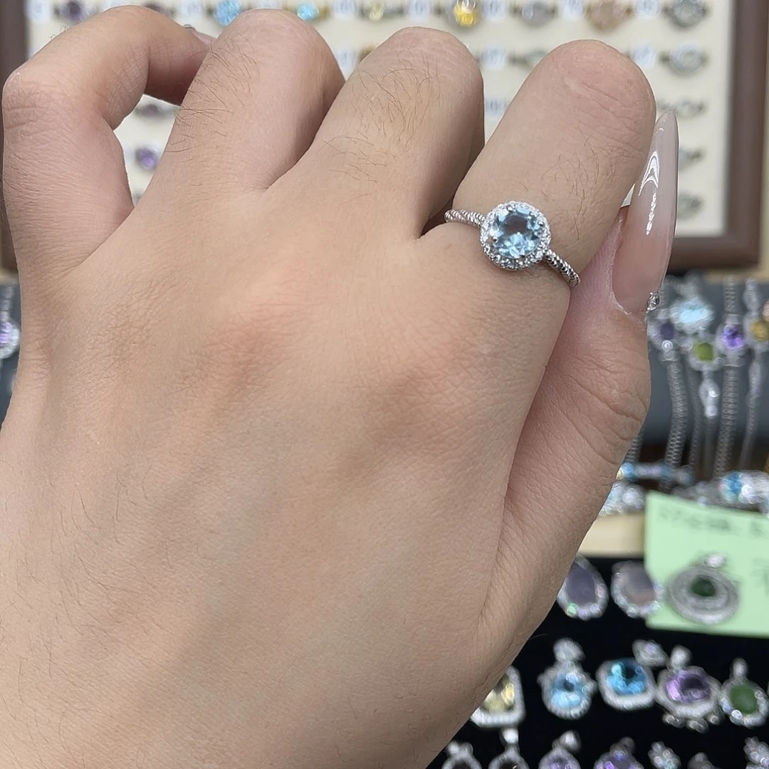 银S925镶嵌托帕石戒指