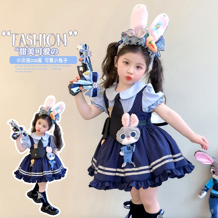 2025夏季新款朱迪兔子警官洛丽塔公主裙学院风蓬蓬裙卡通cos生日