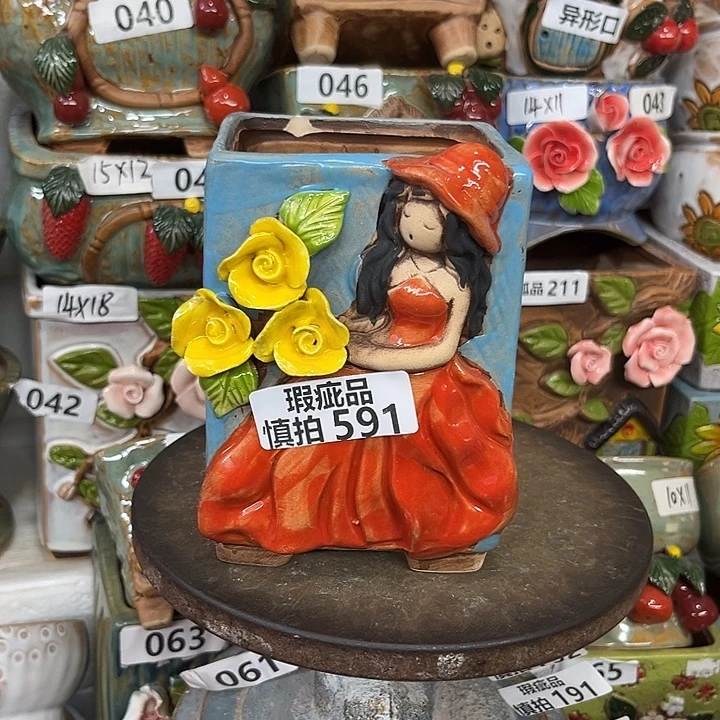 紫砂花盆粗陶材质炖肉花盆591