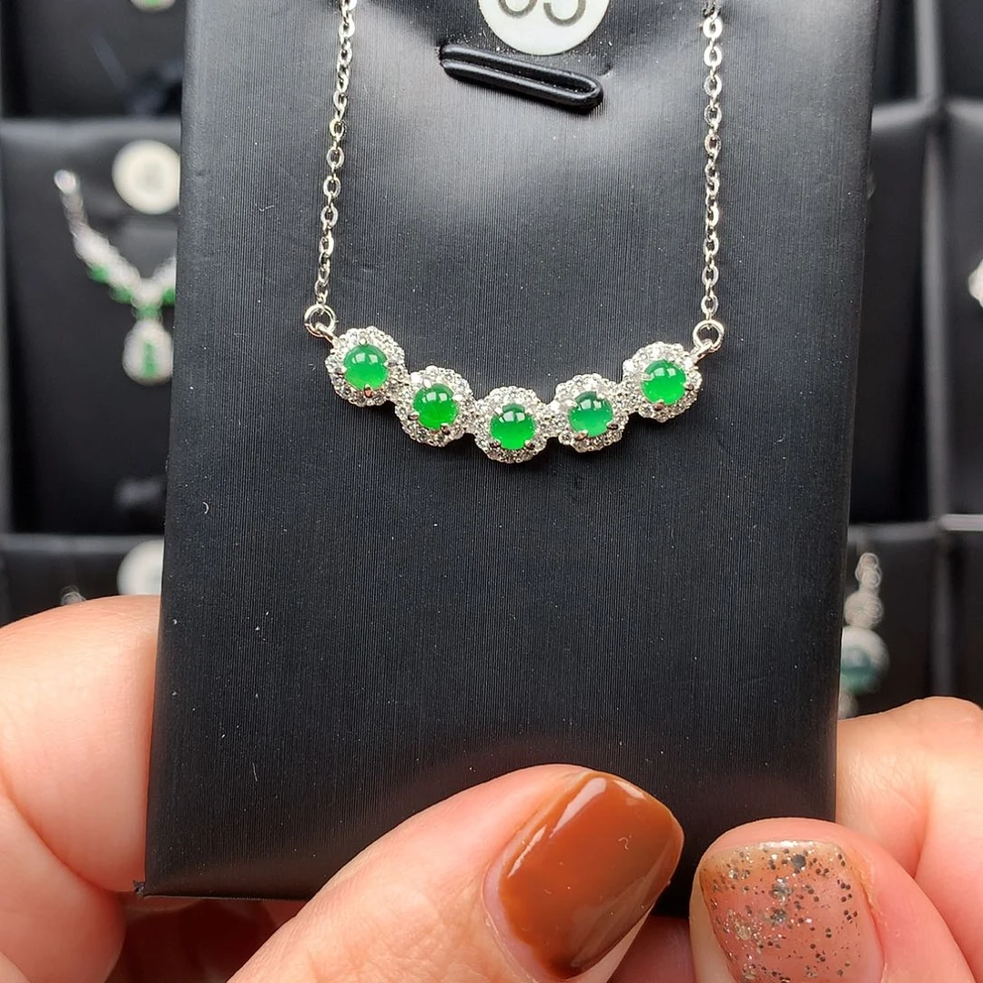 翡翠银S925镶嵌颈饰