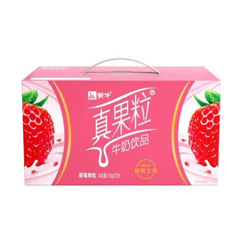 蒙牛真果粒 草莓果粒牛奶饮品 250g*12包/箱