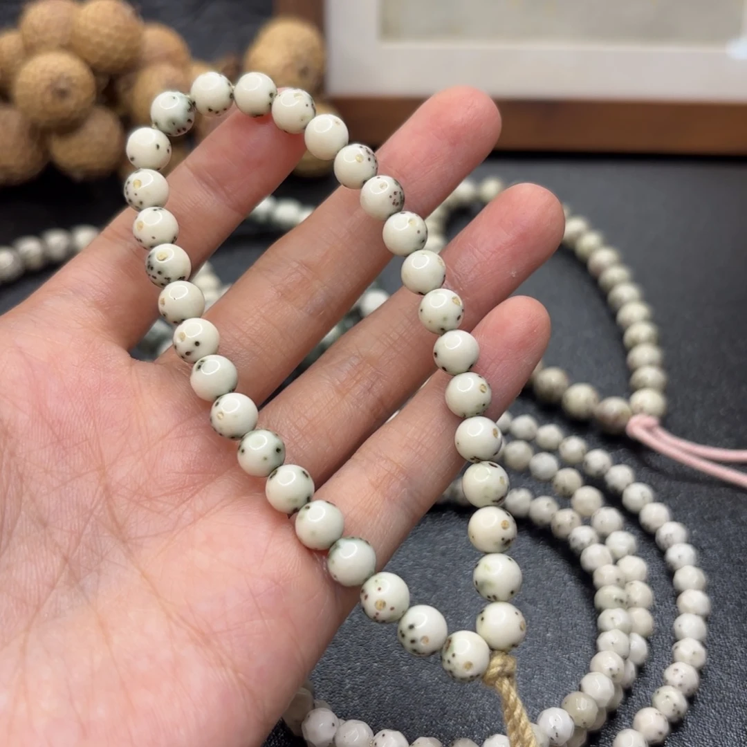 吊坠星月菩提7mm正月大留白绿背