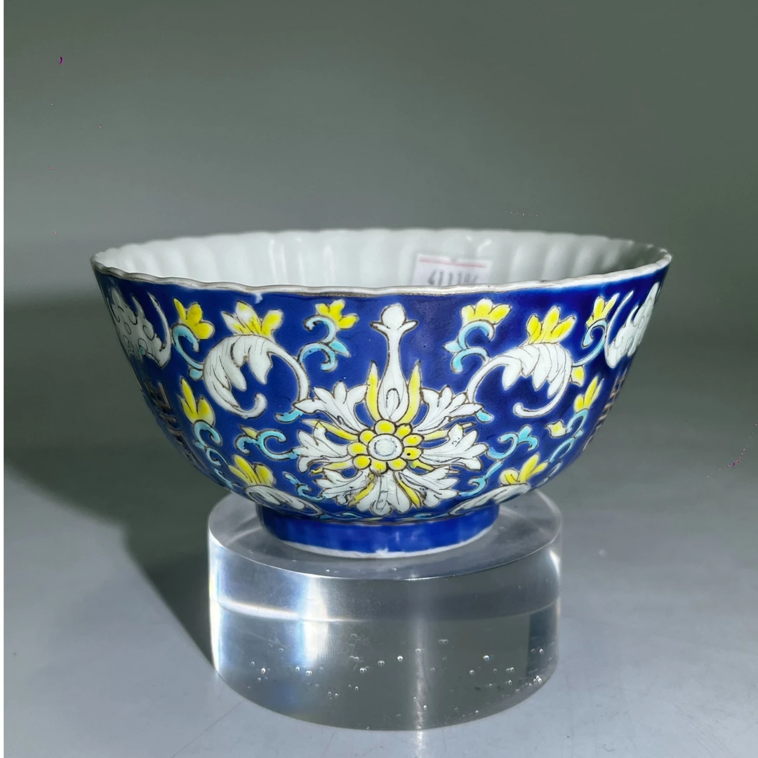 411184料彩福寿瓜楞碗