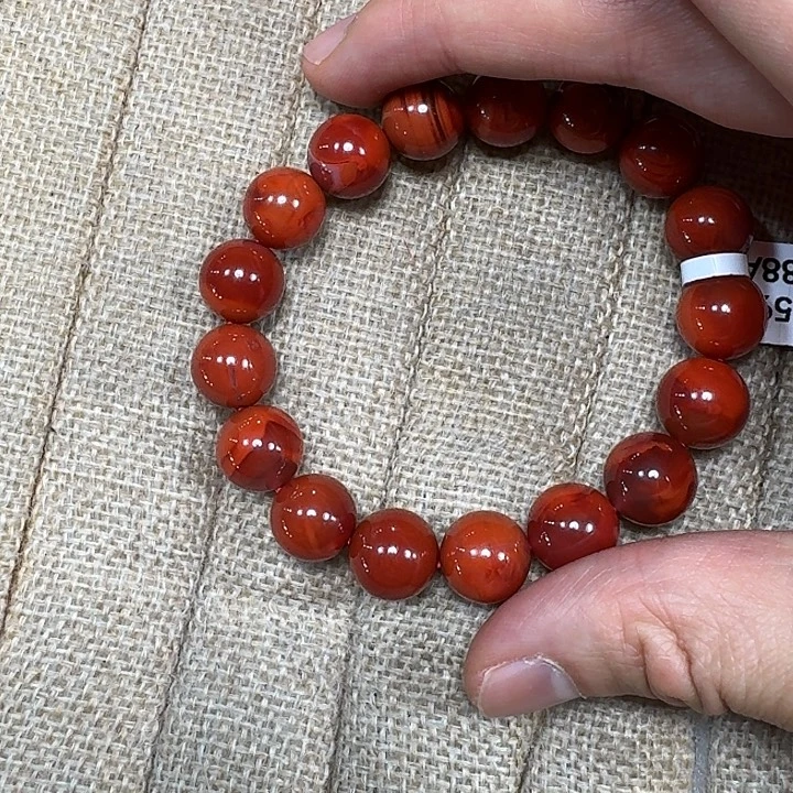 南红玛瑙未镶嵌手链手串原矿南红牛血火焰纹12