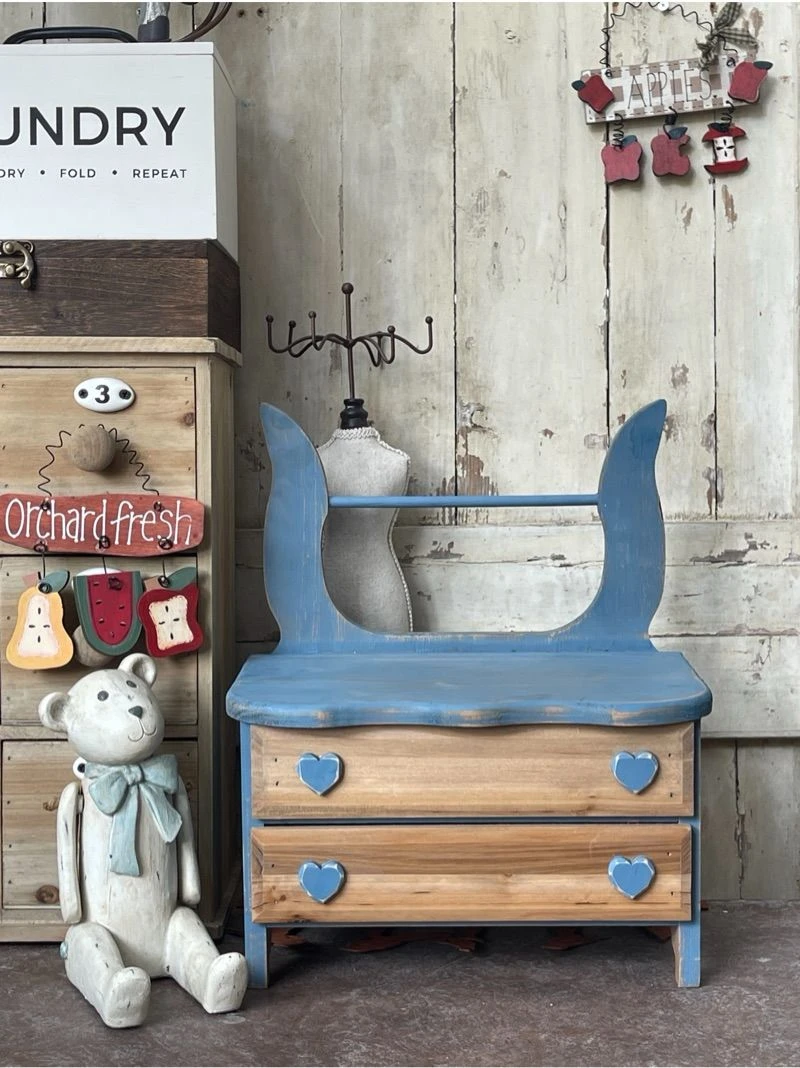 田园乡村风复古手工可爱桌面收纳盒桌面化妆品香水收纳柜