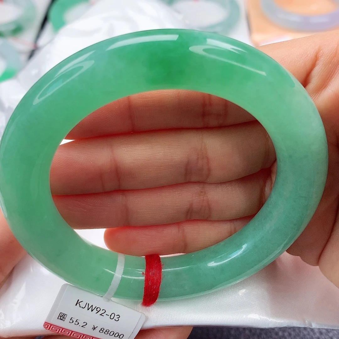 翡翠手镯未镶嵌55.5 双12绿胖