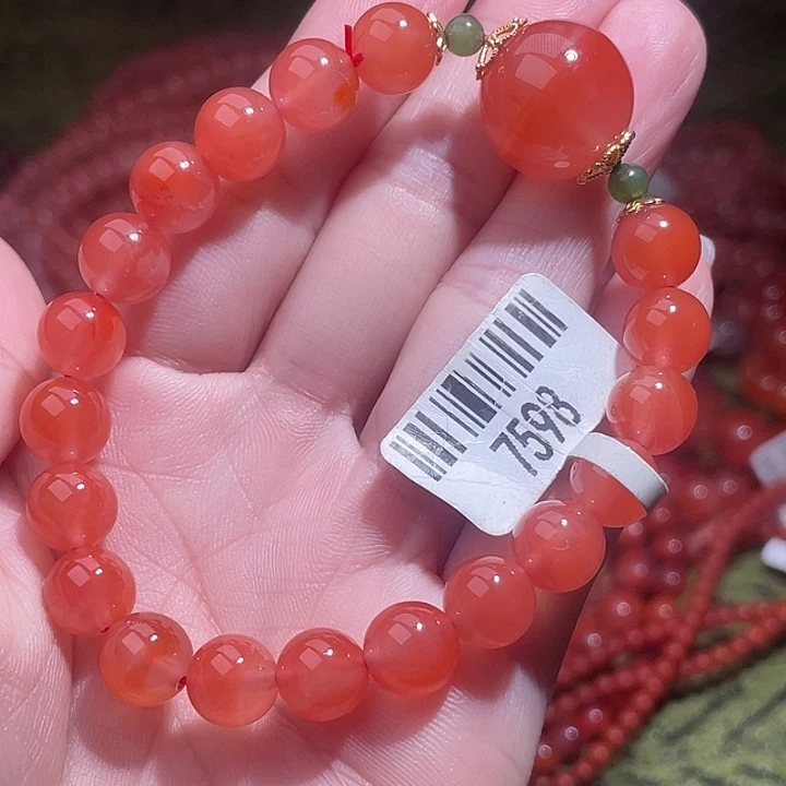 南红玛瑙合金手链7598