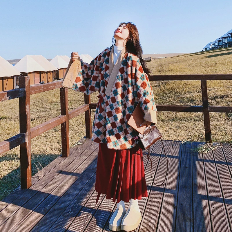 新中式改良国风仿貂绒外套马面裙2025冬季新款复古氛围感气质套装