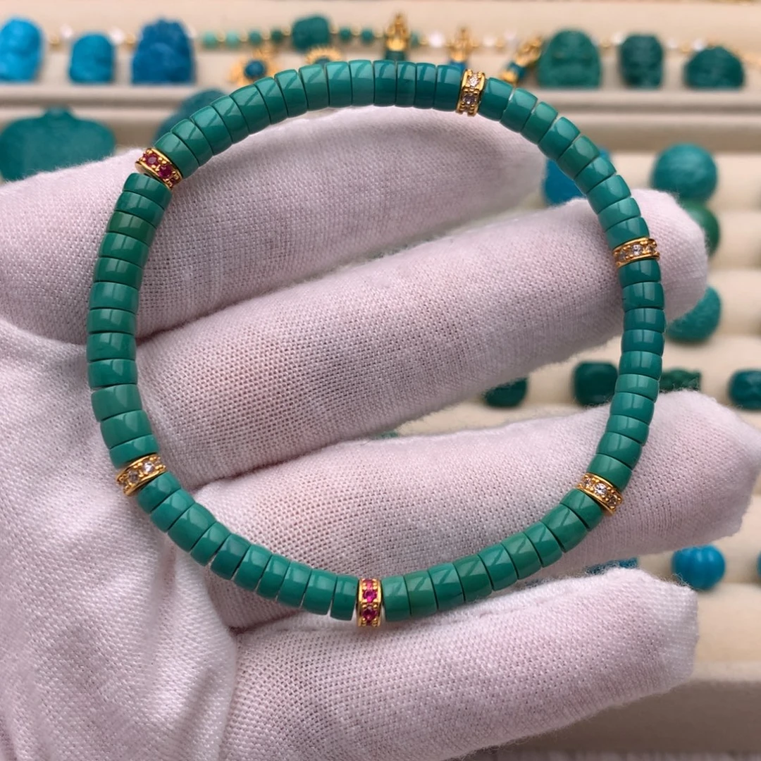 绿松石银S925镀金镶嵌珠宝奇石