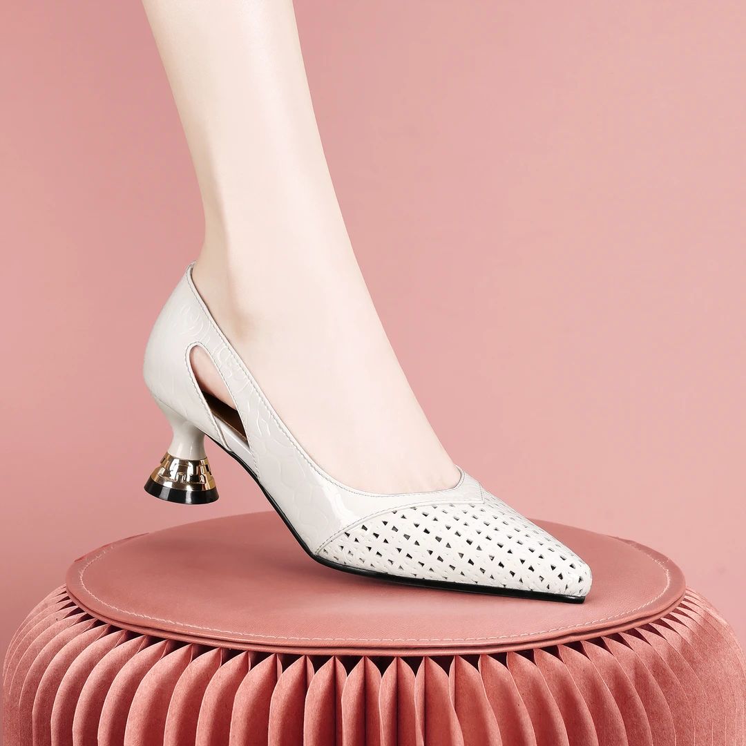 梵芮诗2025夏季新款网孔透气时尚气质低跟休闲女士包头单鞋-1567