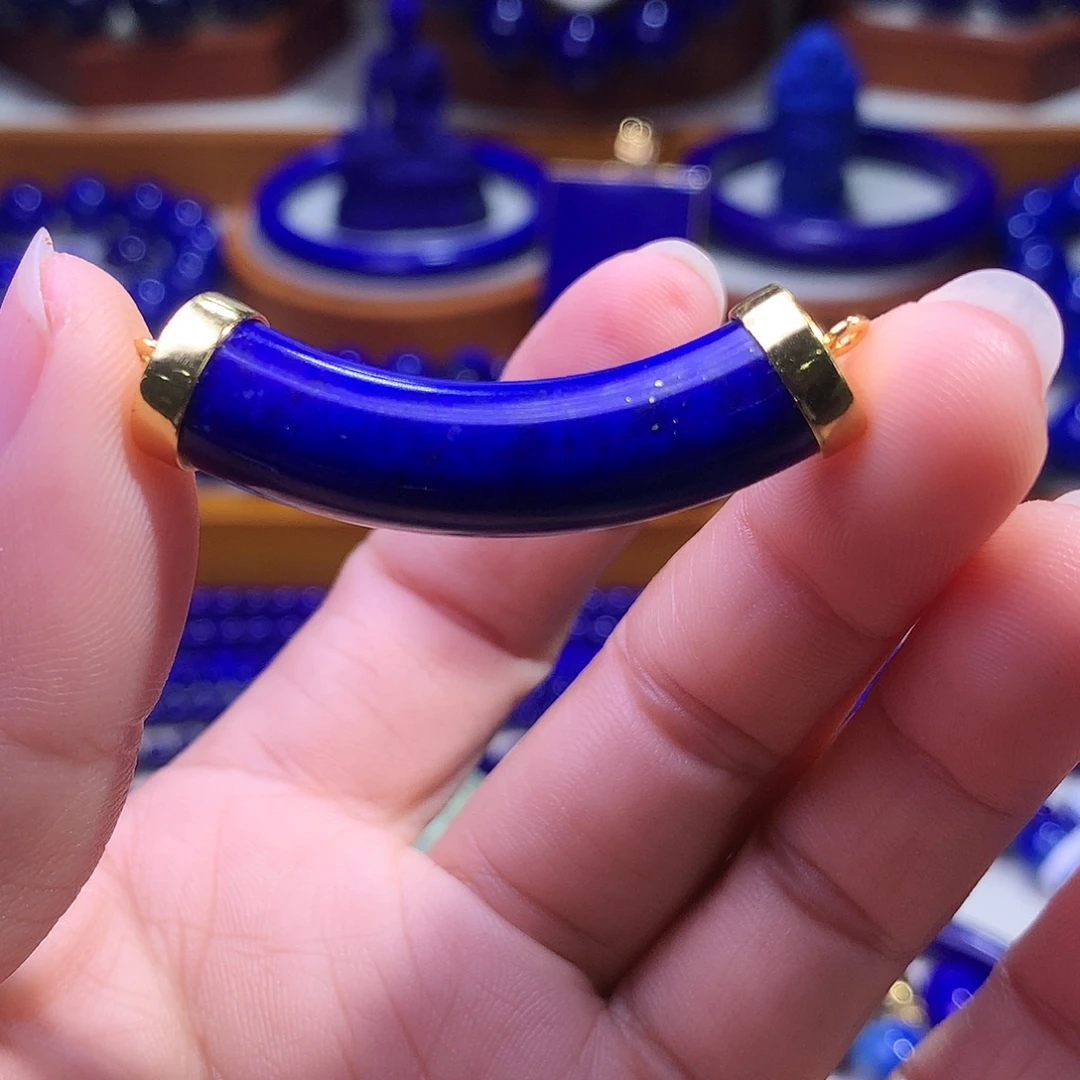 未镶嵌青金石吊坠(不含链)弯管半镯34.9*9