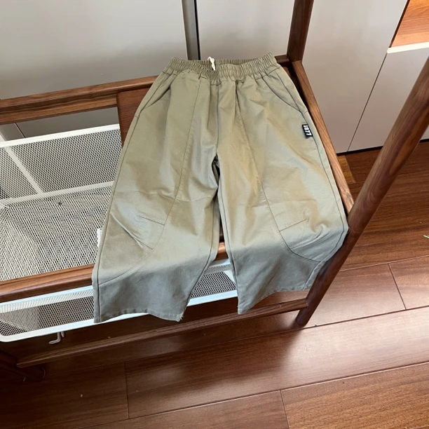 【编号M421】C-24158-17-儿童前捏折拼接收口裤-MZX