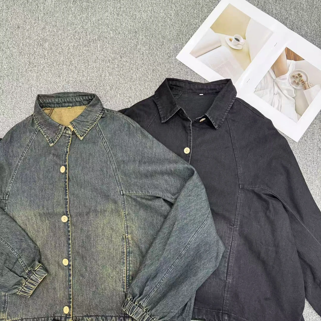 【周周家】5242濮院春季桑蚕丝牛仔外套女士休闲时尚街头风