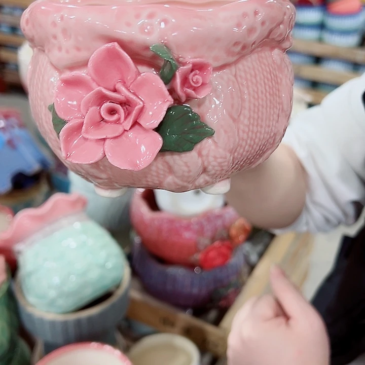 有孔，凑单福利满10元发货陶瓷多肉花盆！