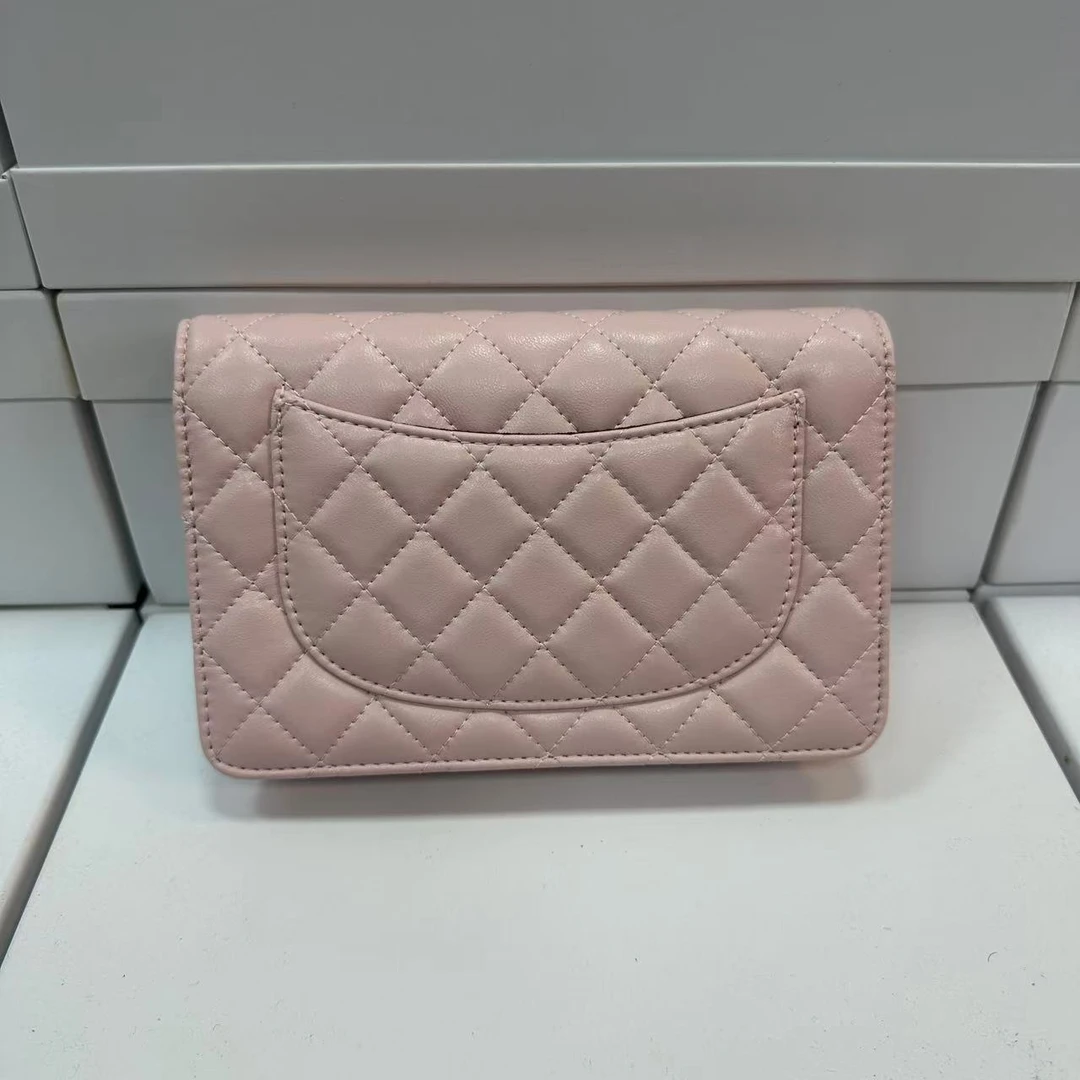 简约风单肩款一体式纯色斜挎包漆皮小香风链条包长款