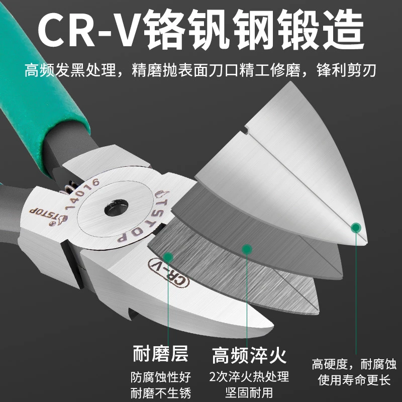 专业级日式厚型塑料平面水口钳5寸6寸