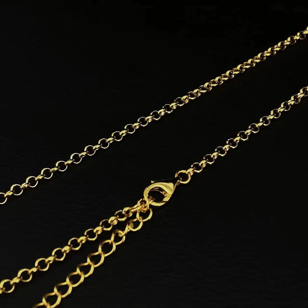 鸿聚隆 链子925银 A231小众欧美镀金o字链银项链简约时尚