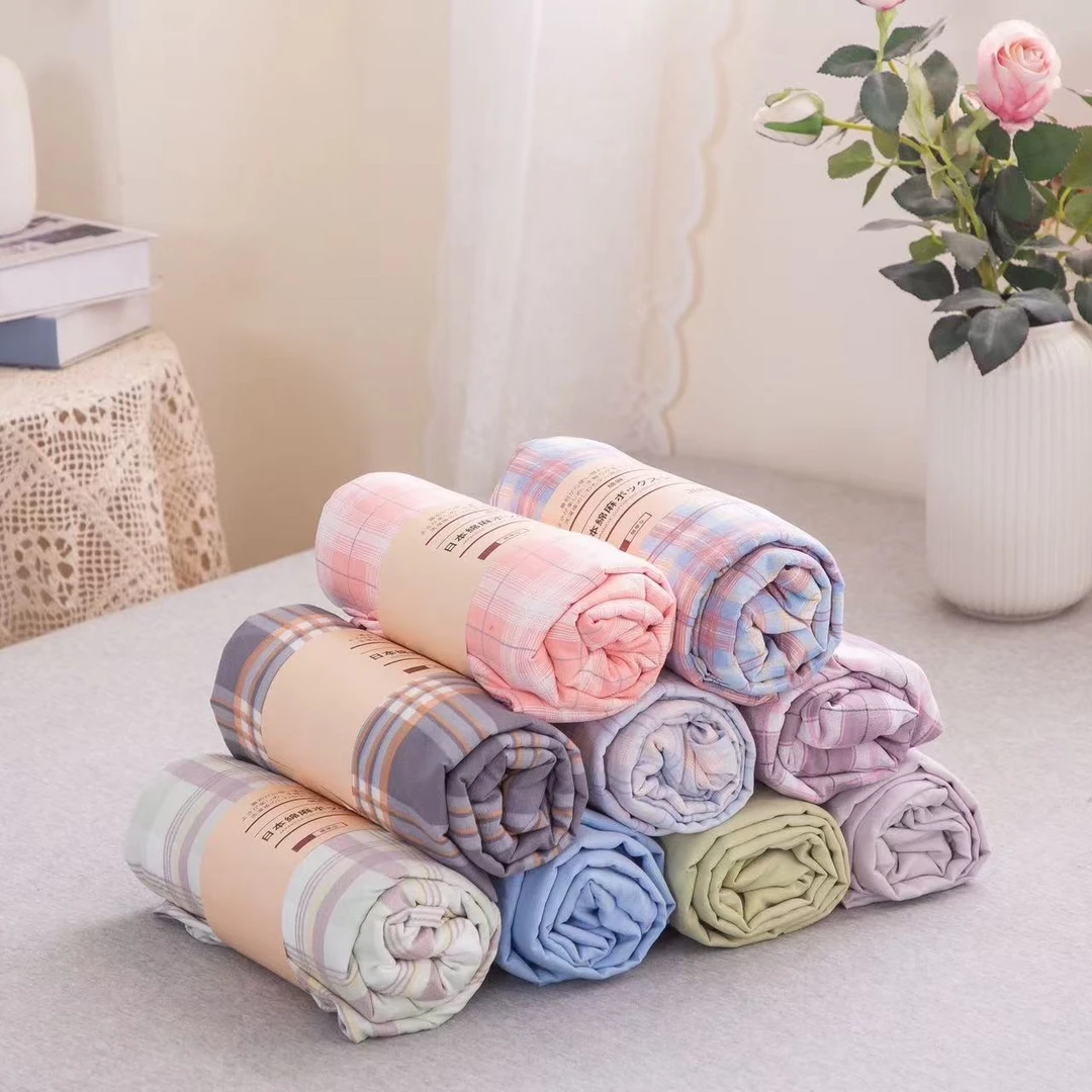 2024四季通用新款出口日本无印风水洗棉麻A类母婴级床笠