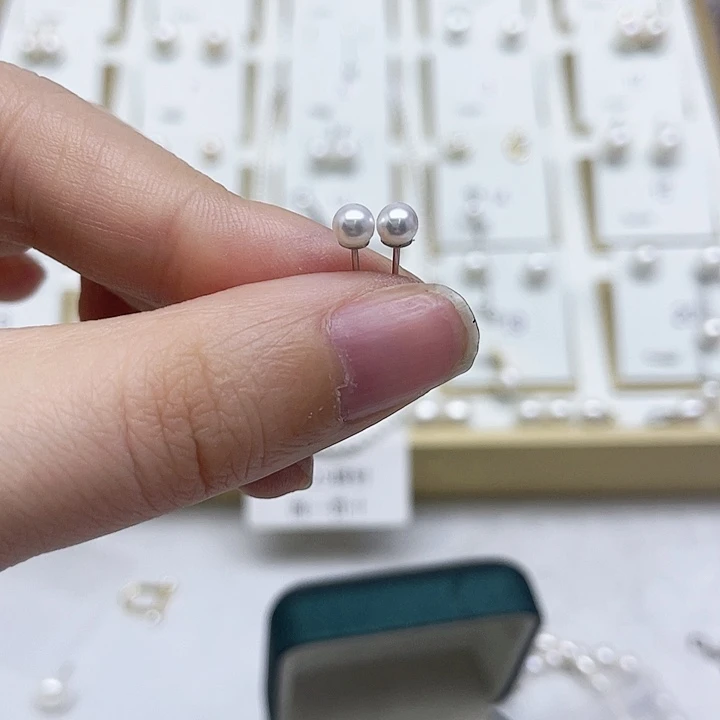 淡水珍珠耳饰银S925镶嵌?****尖