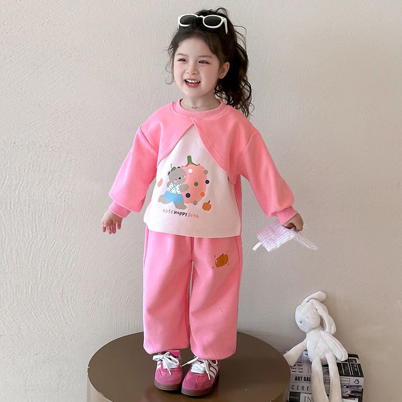 女童春秋季套装2025新款洋气时髦儿童女宝宝超好看春装运动两件套