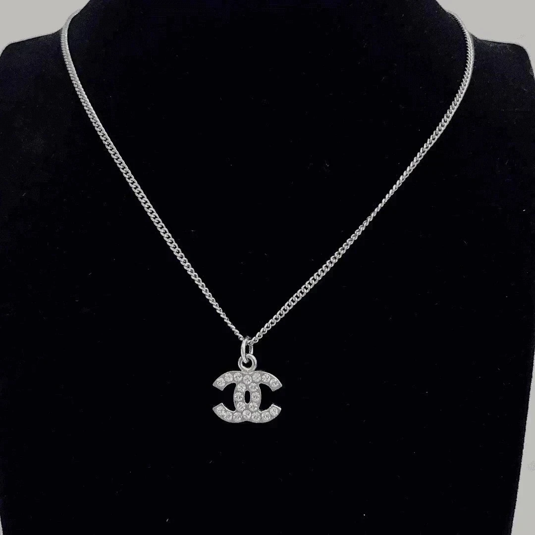 95新 Chanel/香奈儿 Chanel vintage香奈儿中古银色锁骨链