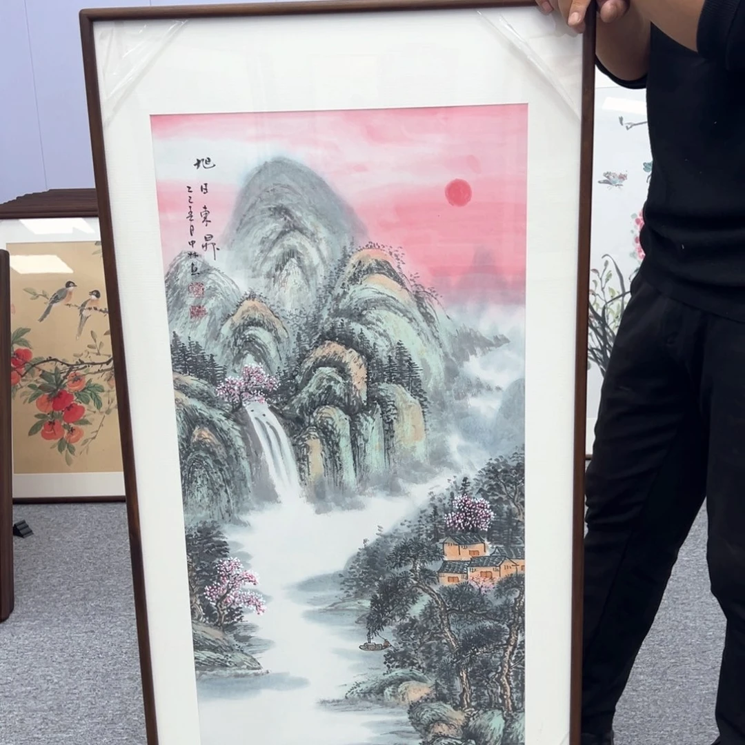 国画国画作品带框120*60