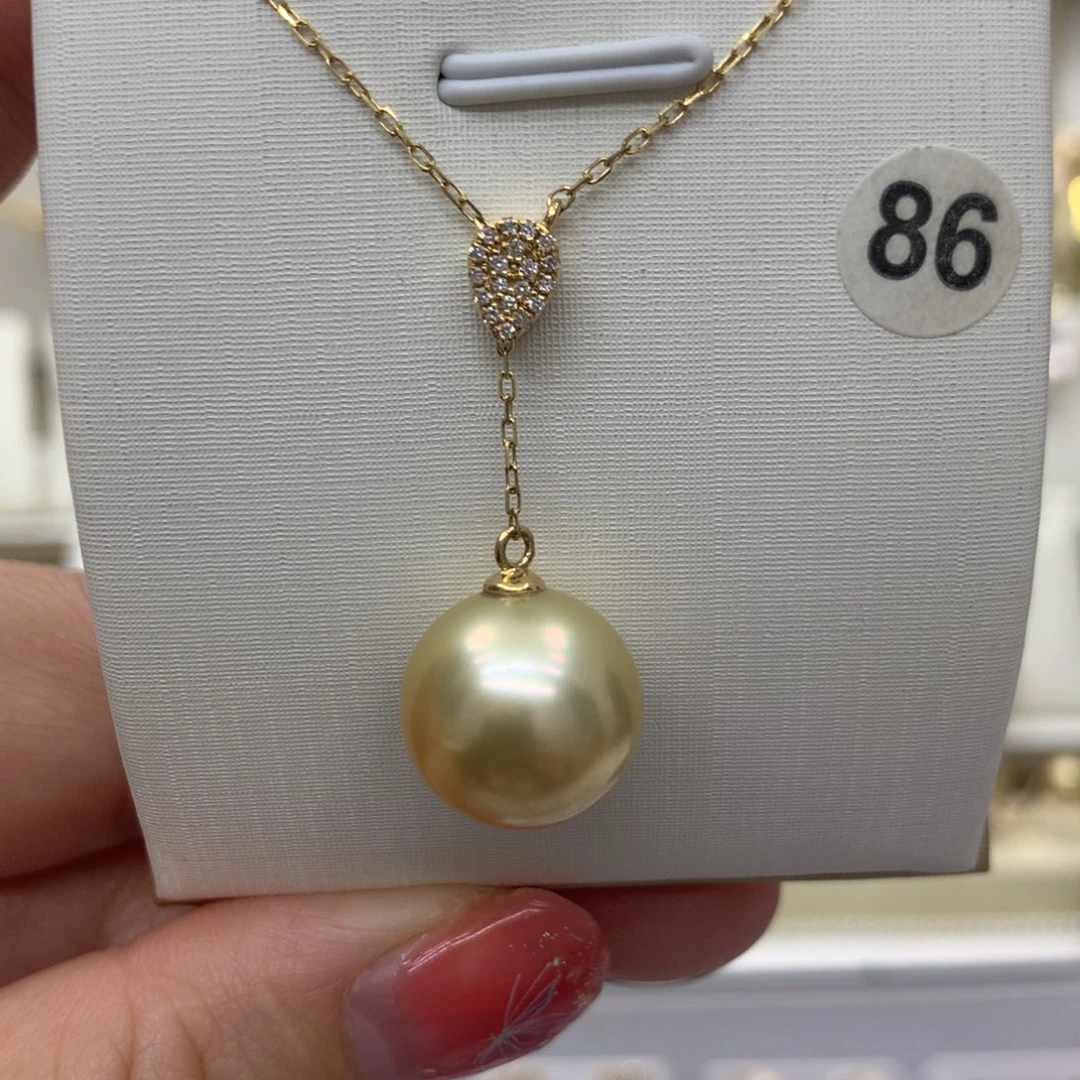 海水珍珠颈饰18K金镶嵌钻 石13+