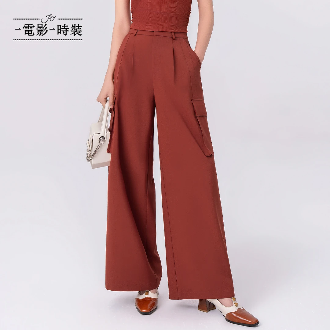 一电影一时装夏季新款复古工装裤阔腿裤长裤女显瘦女装FFMK122354