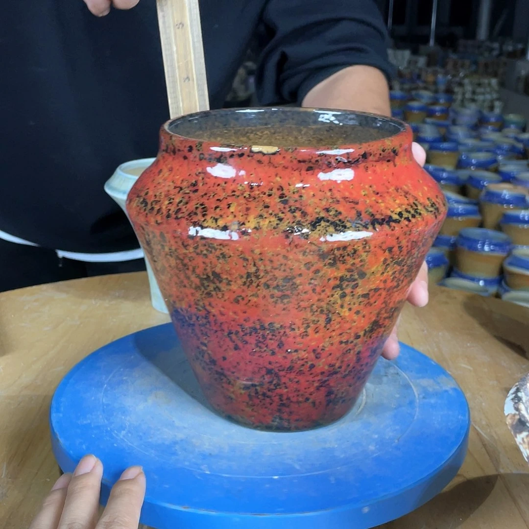 景德镇陶瓷微瑕花盆口13高18