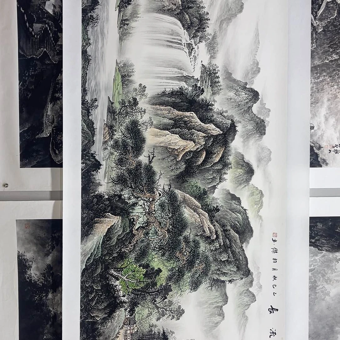 国画梁羽杰240/100青绿山水