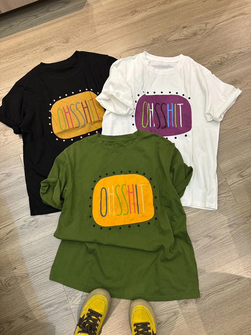 【不得不爱】2025春季新款宽松休闲百搭韩系印花短袖T恤