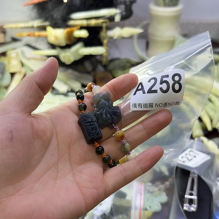 蛇纹石玉合金发饰雪*