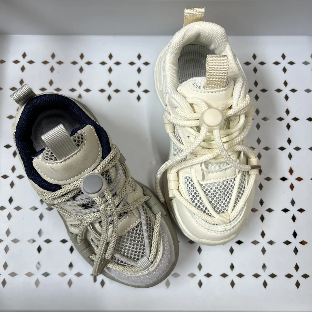 儿童运动单网夏款软底男童2025百搭老爹鞋潮牌女童透网运动鞋367