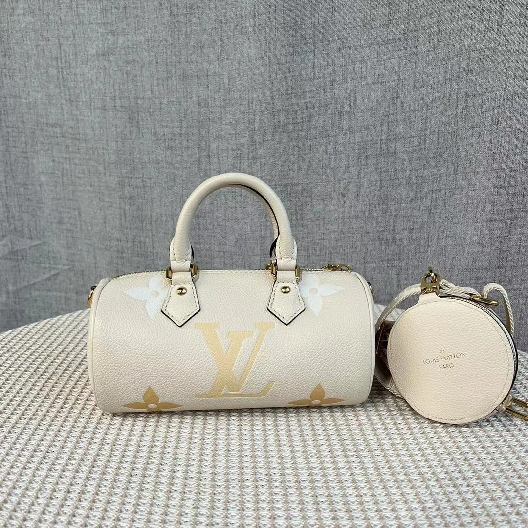 95新 LouisVuitton/路易威登 杏色巴比龙斜挎包
