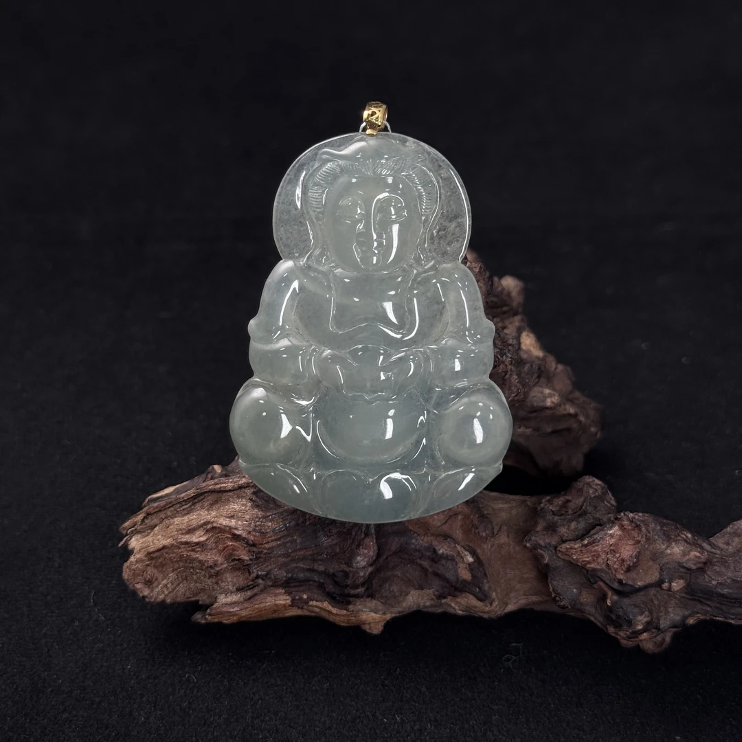 【诚翠拍品第一百零九期午】翡翠45吊坠HY1004金