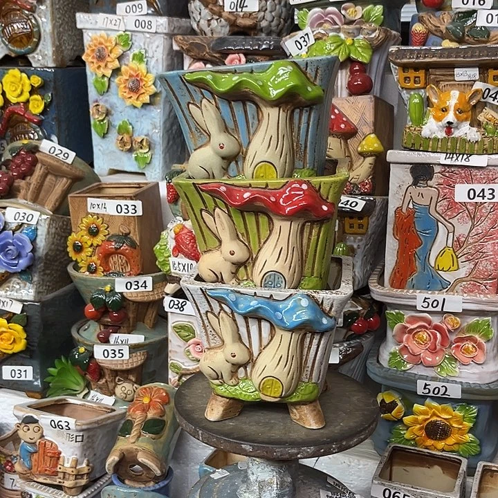粗陶材质多肉花盆