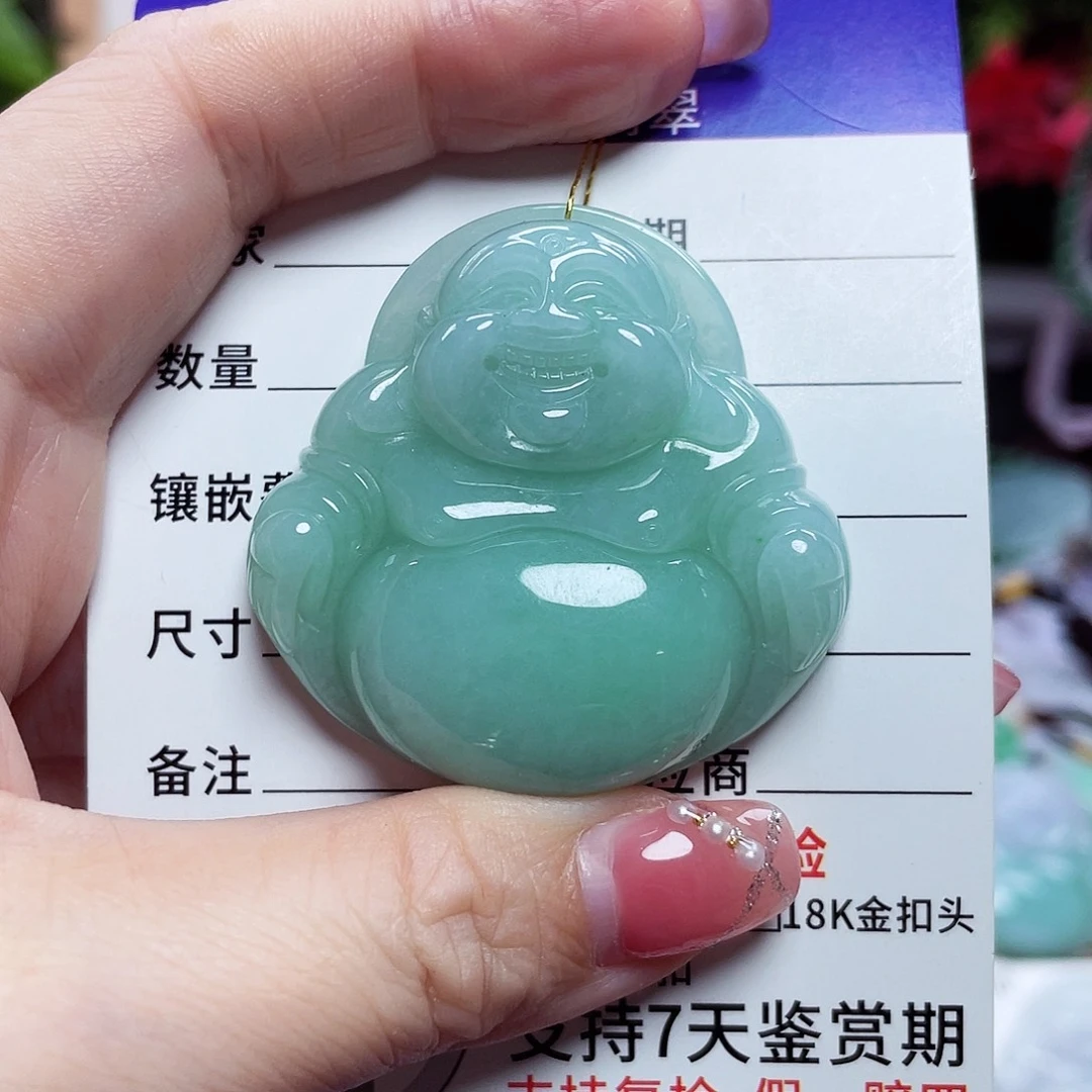 翡翠未镶嵌颈饰佛公36