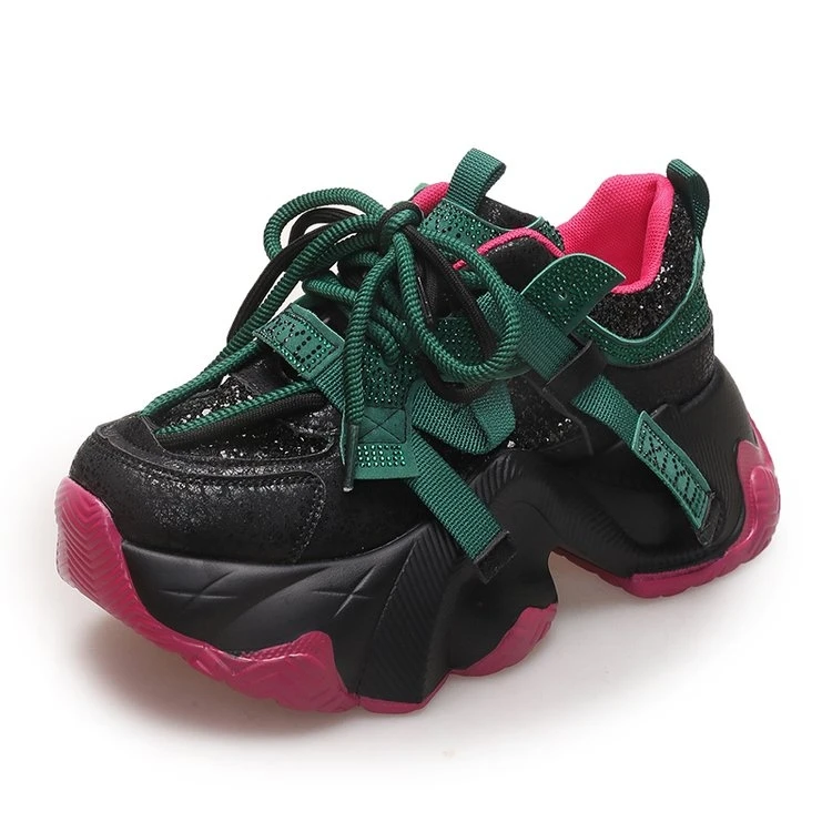 秋季新潮女鞋运动鞋老爹鞋异瞳猫眼增高老爹鞋女子休闲鞋女鞋跑步