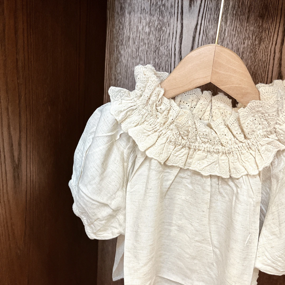 儿童夏款花边短袖上衣