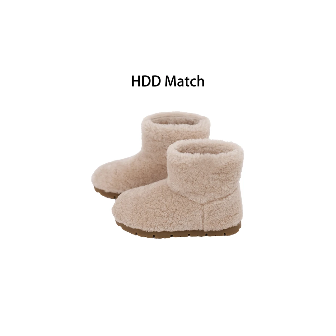 HDD- "时髦保暖" 冬季女款羔毛定制时髦牛筋防滑底雪地靴 Y9227
